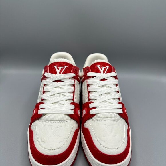 Louis Vuitton Trainers White/ Red Mens size 9 - Picture 3 of 5
